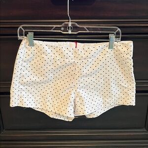 J. Crew White Polka Dot Board Shorts with Red Trim